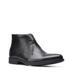Clarks Men's Whiddon Mid Chukka Boot, Black Leather, 9