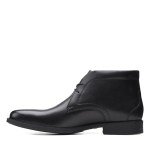 Clarks Men's Whiddon Mid Chukka Boot, Black Leather, 9