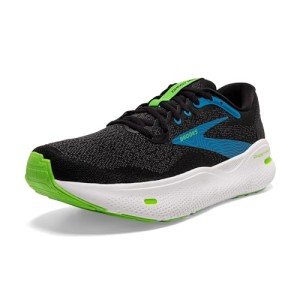 Brooks Men’s Ghost Max Cushion Neutral Running & Walking Shoe - Black/Atomic Blue/Jasmine - 12 Medium