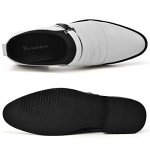 Venshine Mens Dress Shoes Slip On Monk Strap Loafer Formal Oxford Shoes White