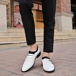 Venshine Mens Dress Shoes Slip On Monk Strap Loafer Formal Oxford Shoes White