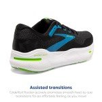 Brooks Men’s Ghost Max Cushion Neutral Running & Walking Shoe - Black/Atomic Blue/Jasmine - 12 Medium