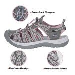 GRITION Hiking Sandals Women Sport Adjustable Close Toe Sandal with Arch Support Travel Summer Beach Outdoor Light Weight Water Shoes 8US/39EU 2401
