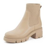 REDTOP Women's Elastic Chelsea Boots Chunky Block Heel Platform Lug Sole Ankle Booties