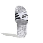 adidas Unisex Adissage Slides Sandal, White/Black/White, 14 US Men