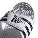 adidas Unisex Adissage Slides Sandal, White/Black/White, 14 US Men