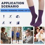 Justay 5 Pairs Merino Wool Socks for Women Winter Warm Thick Socks Cozy Knit Boot Crew Hiking Socks Gifts for Her