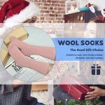 Justay 5 Pairs Merino Wool Socks for Women Winter Warm Thick Socks Cozy Knit Boot Crew Hiking Socks Gifts for Her