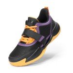 DREAM PAIRS Basketball Low-top Sneakers Durable Sports Shoes Lace-up Breathable Outdoor School Trainers for Little, Big Kids Youth - Black/Gold/Purple Low Top, Size 3 Little Kid