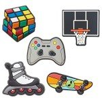 JunxinGYL 25Pcs Shoe Charms for Boys Shoe Decorations Football Basketball Baseball with Buttons for Clog Sandals Birthday Party Gift