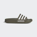 adidas Adilette Shower Slides Sandal, Olive Strata/White/Olive Strata, 5 US Unisex Big Kid