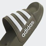adidas Adilette Shower Slides Sandal, Olive Strata/White/Olive Strata, 5 US Unisex Big Kid