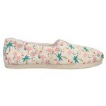 TOMS Womens Alpargata Cozy Holiday Flamingos Graphic Slip On Flats Casual - Beige - Size 9 B
