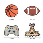 JunxinGYL 25Pcs Shoe Charms for Boys Shoe Decorations Football Basketball Baseball with Buttons for Clog Sandals Birthday Party Gift