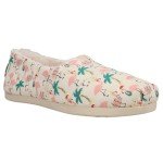 TOMS Womens Alpargata Cozy Holiday Flamingos Graphic Slip On Flats Casual - Beige - Size 9 B