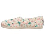 TOMS Womens Alpargata Cozy Holiday Flamingos Graphic Slip On Flats Casual - Beige - Size 9 B