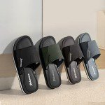 Roknemo Men's Adjustable Slide Sandals - Comfort Memory Foam Slides - Non-slip Open Toe Beach Shoes Slip On Slippers for Men Indoor House Outdoor Sports - Brown 12