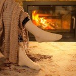 Closemate Mens Socks Thick Thermal Winter Crew Socks Warm Cozy Work Boot Socks for Cold Weather Hiking 5 Pairs(5 Beige White, Size M)