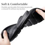 Frykun Slides for Men Shower Shoes Bathroom Sandals Men Home Slippers Flip-Flops Recovery Comfortable Bathroom Open Toe Sport Slides for Swimming Beach Pool Indoor Out Door(Black46-47)