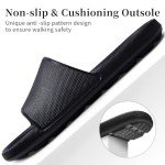 Frykun Slides for Men Shower Shoes Bathroom Sandals Men Home Slippers Flip-Flops Recovery Comfortable Bathroom Open Toe Sport Slides for Swimming Beach Pool Indoor Out Door(Black46-47)