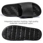 Frykun Slides for Men Shower Shoes Bathroom Sandals Men Home Slippers Flip-Flops Recovery Comfortable Bathroom Open Toe Sport Slides for Swimming Beach Pool Indoor Out Door(Black46-47)