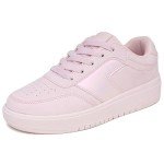 Nautica Girls' Basketball, Running, and Tennis Shoes: Stylish Low-Top Sneakers for Little Kids and Big Kids-Lake Edge Platform-Blush Pearl Size-5
