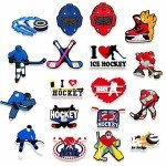 Hockey Shoe Charms Hockey Shoe Decoration Charms Sports PVC Charms for Shoes, Accessories for Shoes Wristbands Sandals and Bracelets, Gifts for Kids Teens Adults (18pcs)