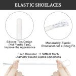 Endoto Elastic Shoelaces for ON Cloud 5 No Tie Replacements Shoes Laces Stretchy Bungee Running Training(Color:White,Size:18Inch)