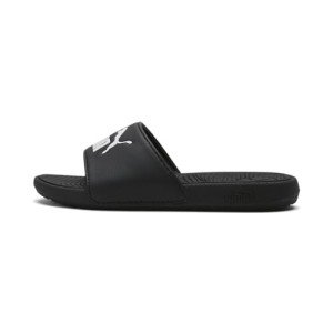 PUMA Cool Cat Sandal Slides Sandal Slides, Black White, 4 US Unisex Big Kid