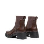 DREAM PAIRS Women's Elastic Chelsea Ankle Boots Fashion Low Chunky Heel Platform Lug Sole Short Booties Shoes,Size 8.5,Brown,SDAB2312W