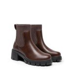 DREAM PAIRS Women's Elastic Chelsea Ankle Boots Fashion Low Chunky Heel Platform Lug Sole Short Booties Shoes,Size 8.5,Brown,SDAB2312W