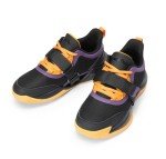 DREAM PAIRS Kids Basketball Shoes Boys Girls Low-top Sneakers Durable Sports Shoes Lace-up Breathable School Trainers for Little Big Kids Youth,Size 1 Little Kid,Black/Gold/Purple,SDBS2401K