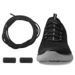 UamGlsob Elastic Quick Laces for Skechers Running Training Shoes, Stretchy Shoelaces Strings Replacements Bungee Speed Laces (Black, 43"/110cm)