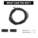 UamGlsob Elastic Quick Laces for Skechers Running Training Shoes, Stretchy Shoelaces Strings Replacements Bungee Speed Laces (Black, 43"/110cm)