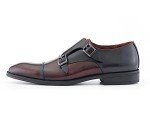 Asher Green AG1222 - Men's Dress Shoes, Formal Mens Shoes - Genuine Calf Leather Shoes for Men - Cap Toe Double Monk Strap(Burgundy/Size 8.5)