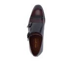 Asher Green AG1222 - Men's Dress Shoes, Formal Mens Shoes - Genuine Calf Leather Shoes for Men - Cap Toe Double Monk Strap(Burgundy/Size 8.5)