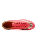 Fenlogft Unisex Sizes Leather Soccer Cleats with Lace-Up for Training Firm Ground & Turf - Men, Women, Boys & Girls American Football Shoes Boot (Pink,10,8.5,Women,Medium,Men)