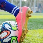 Fenlogft Unisex Sizes Leather Soccer Cleats with Lace-Up for Training Firm Ground & Turf - Men, Women, Boys & Girls American Football Shoes Boot (Pink,10,8.5,Women,Medium,Men)