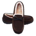 LA PLAGE Men's Moccasin Slippers Memory Foam Warm Plush House Slippers, Indoor Outdoor Comfortable Winter House Shoes 13 US Dark Brown
