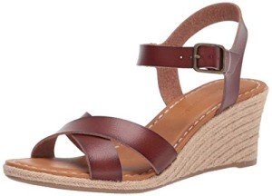 Amazon Essentials Women's Espadrille Wedge Sandal, Brown, 8