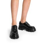 DREAM PAIRS Women's Platform Oxford Chunky Lace Up Lug Sole Comfort Business Work Dress Shoes,Size 10,Black-PU,SDOX2404W