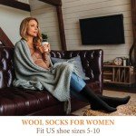 VoJoPi Wool Socks for Women Thermal and Warm Hiking Socks Winter Thick Cozy Cushion Boot Work Socks 5 Pairs