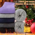 VoJoPi Wool Socks for Women Thermal and Warm Hiking Socks Winter Thick Cozy Cushion Boot Work Socks 5 Pairs