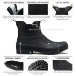 HISEA Women's Duck Chelsea Rain Boots Waterproof Short Garden Boot Outdoor Mud Boots