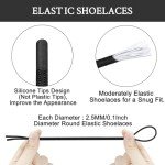 Endoto Elastic Shoelaces for ON Cloud 5 No Tie Replacements Shoes Laces Stretchy Bungee Running Training(Color:Black,Size:30Inch)