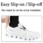 Endoto Elastic Shoelaces for ON Cloud 5 No Tie Replacements Shoes Laces Stretchy Bungee Running Training(Color:Black,Size:30Inch)