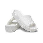 Crocs Women's Classic Slide | Platform Sandals, White, 10