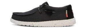 Hey Dude Wally Sport Mesh Black/White Size 8 | Men's Shoes | Men's Slip On Loafers | Comfortable & Light Weight