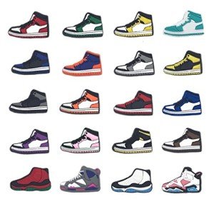 20 PCS Basketball Shoe Charms Sport Clog Shoes Beach Sandals Bracelets Wristbands Charms PVC Decoration Shoes Pins Charms for Girls Boys Party Favor Gifts