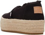 TOMS Women's Valencia Slip-on Platform Espadrille Black Canvas 9